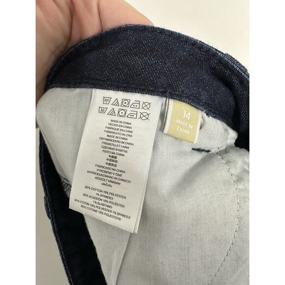 Michael Kors Women's Logo Jeans Size 14 Mid Rise Dark Wash - Picture 6 of 7